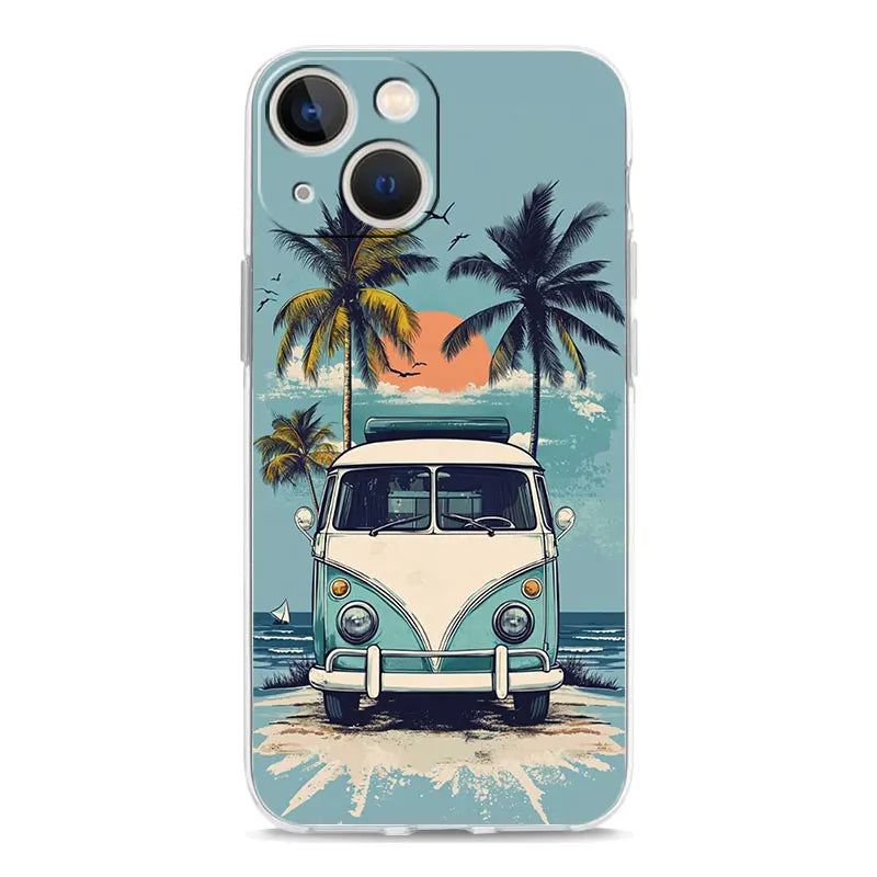 Retro Vintage Van Beach Phone Case – Tropical Summer Design