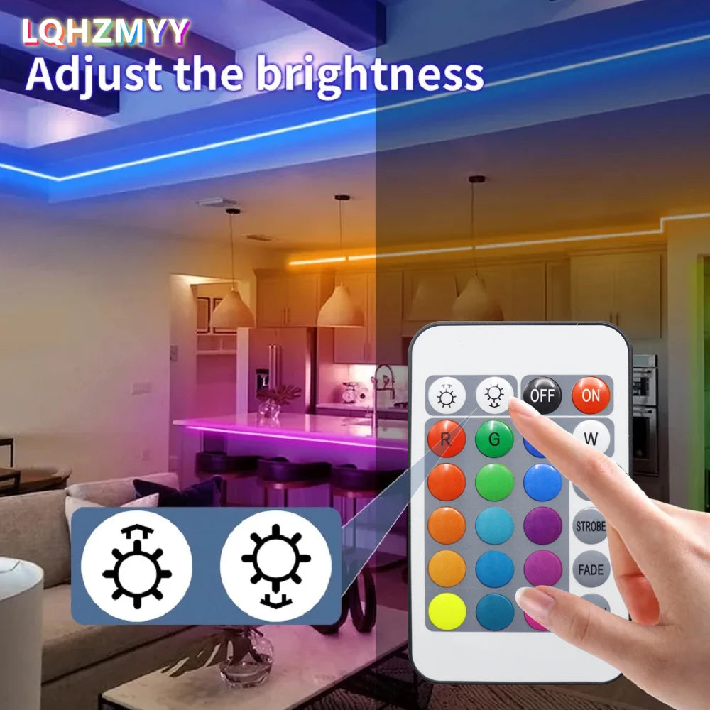 RGB LED Strip Lights with Remote Control – USB TV & Bedroom Lighting