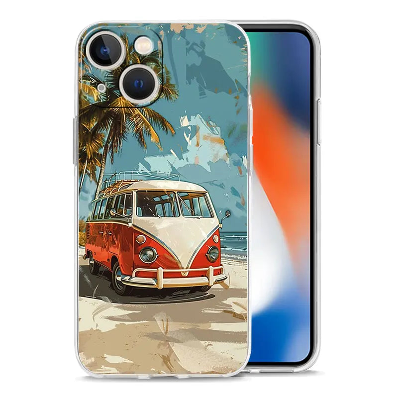 Retro Vintage Van Beach Phone Case – Tropical Summer Design