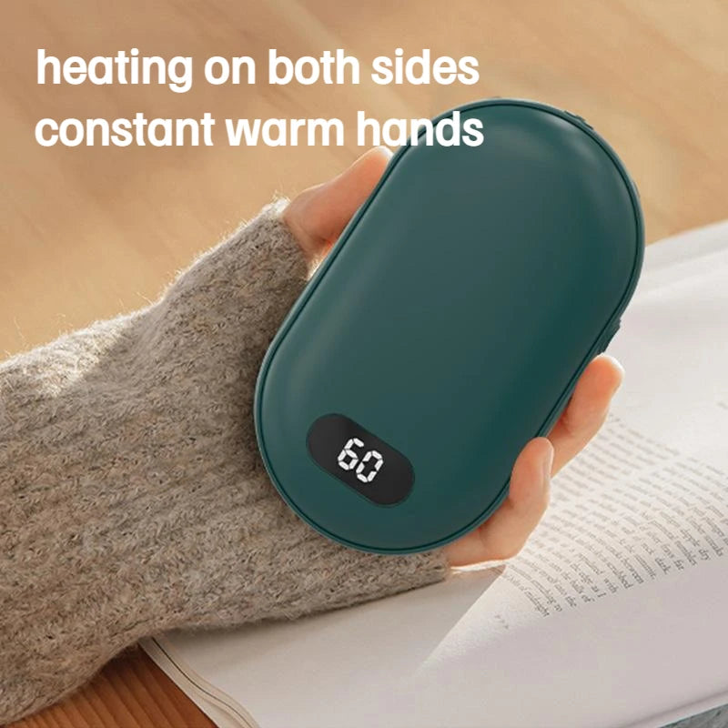 USB Rechargeable Hand Warmer Power Bank 2-in-1 Mini Electric Heater High-Capacity Pocket Warmer for Cold Weather Winter Gift