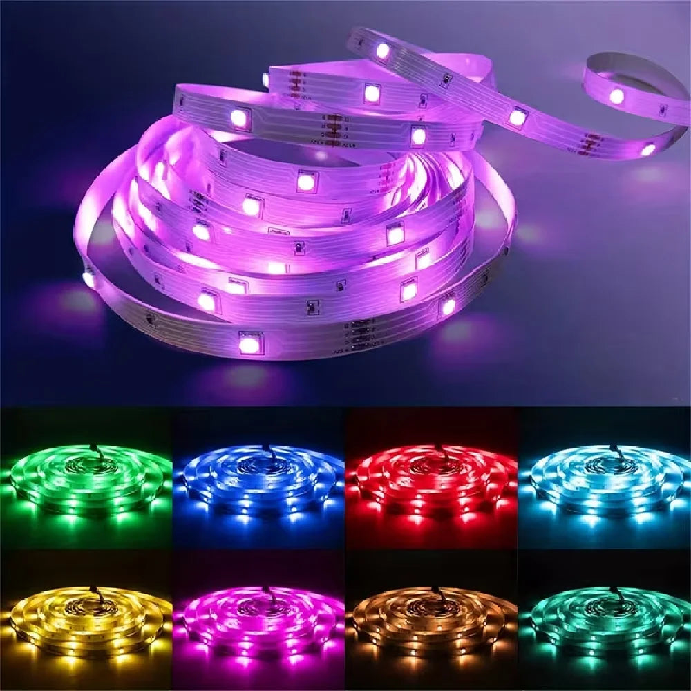 RGB 2835 Light Strip 1M/3M/5M/10M Battery Box LED Rope Light With 24Keys Remote Control For Living Room Bedroom Home Decoration