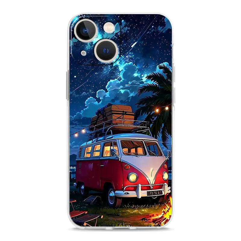 Retro Vintage Van Beach Phone Case – Tropical Summer Design