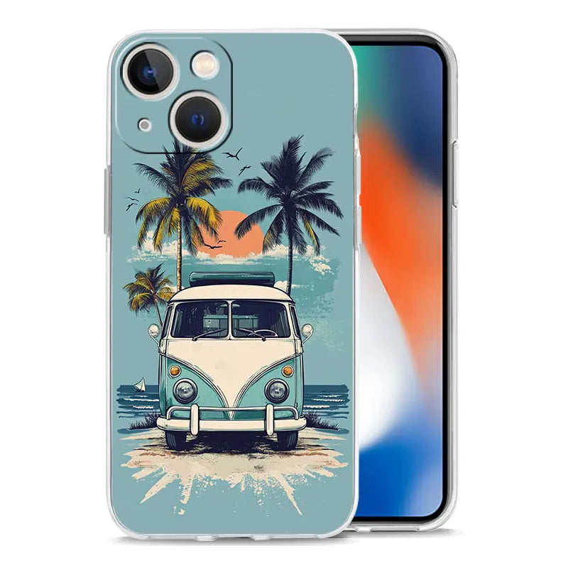 Retro Vintage Van Beach Phone Case – Tropical Summer Design