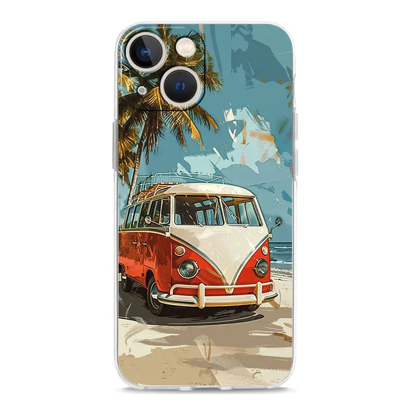Retro Vintage Van Beach Phone Case – Tropical Summer Design