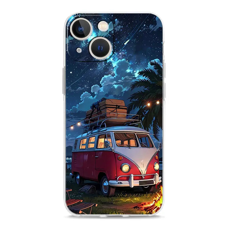 Retro Vintage Van Beach Phone Case – Tropical Summer Design