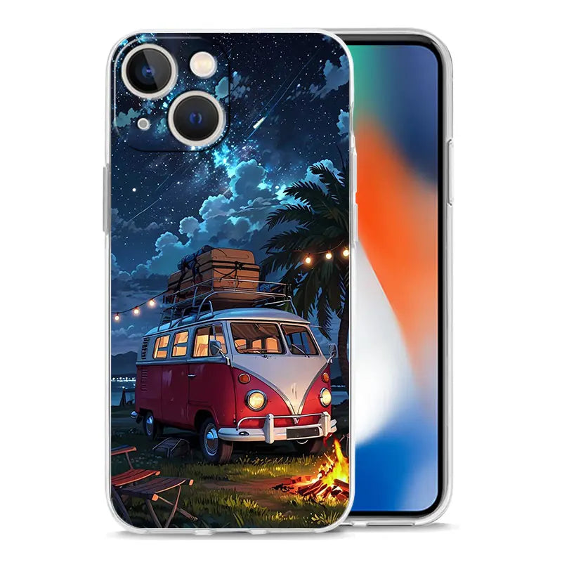 Retro Vintage Van Beach Phone Case – Tropical Summer Design