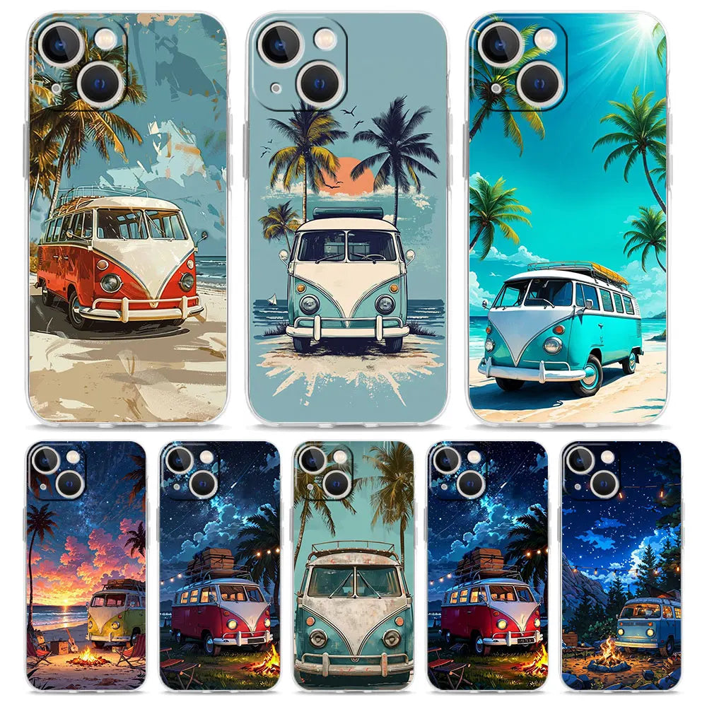 Retro Vintage Van Beach Phone Case – Tropical Summer Design