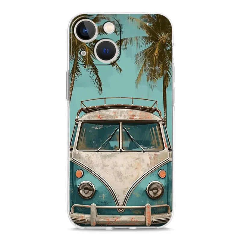 Retro Vintage Van Beach Phone Case – Tropical Summer Design