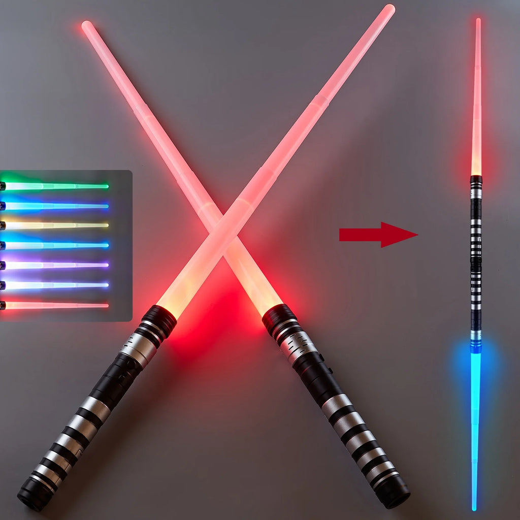 7-Color Retractable Kids Lightsaber with Sound FX & Light Show, 2-in-1 Role-Play Sword, for Halloween/Birthday/ Christmas Gifts