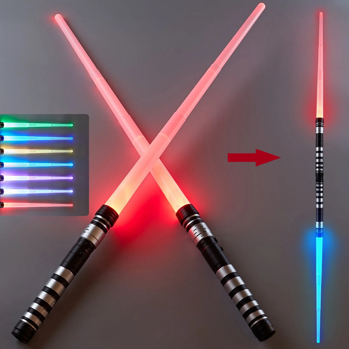7-Color Retractable Kids Lightsaber with Sound FX & Light Show, 2-in-1 Role-Play Sword, for Halloween/Birthday/ Christmas Gifts