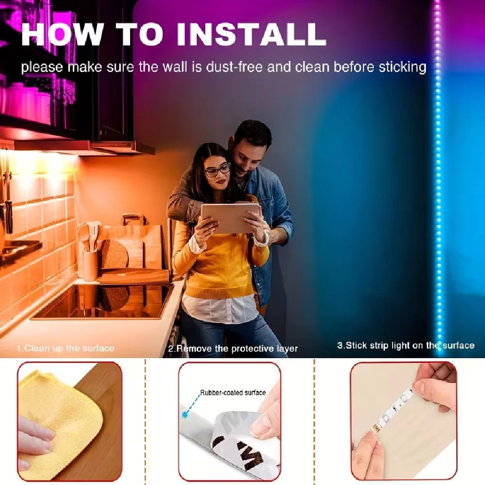 RGB 2835 Light Strip 1M/3M/5M/10M Battery Box LED Rope Light With 24Keys Remote Control For Living Room Bedroom Home Decoration