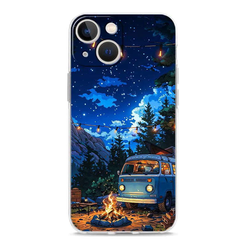 Retro Vintage Van Beach Phone Case – Tropical Summer Design
